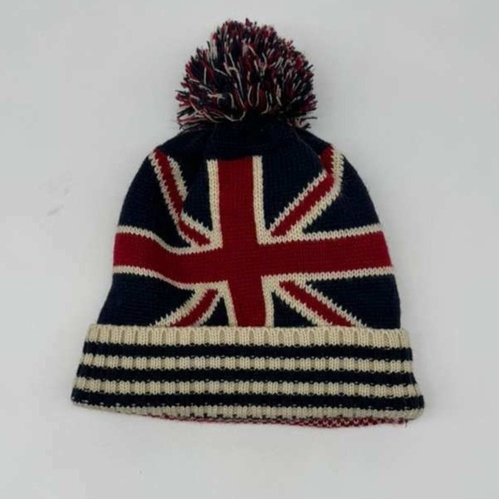 Great United Kingdom Flag Beanie - Navy/Red/White Knit - One Size - NIB - Picture 2 of 3